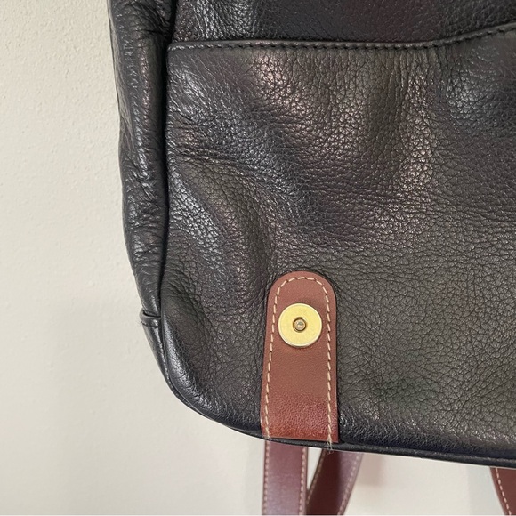 VTG TIGNANELLO Genuine Leather Backpack Bag Purse Black & Brown Adjustable Mini - Picture 5 of 14